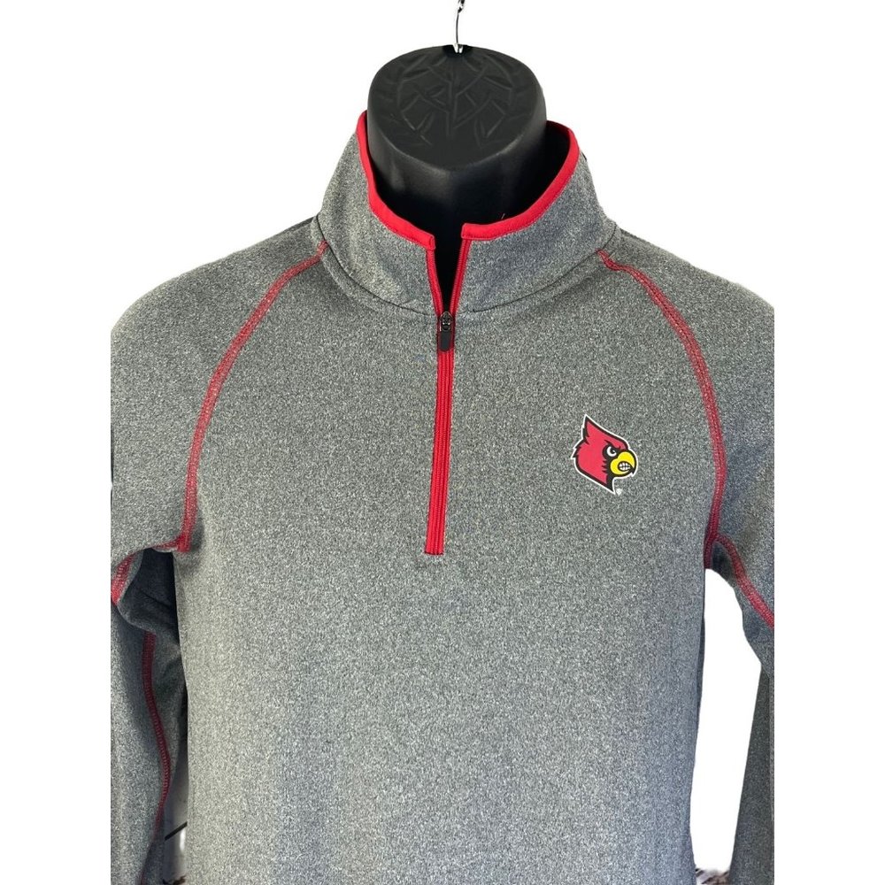 Louisville Cardinals Colosseum Pullover Long sleeve Shirt - Heathered Charcoal